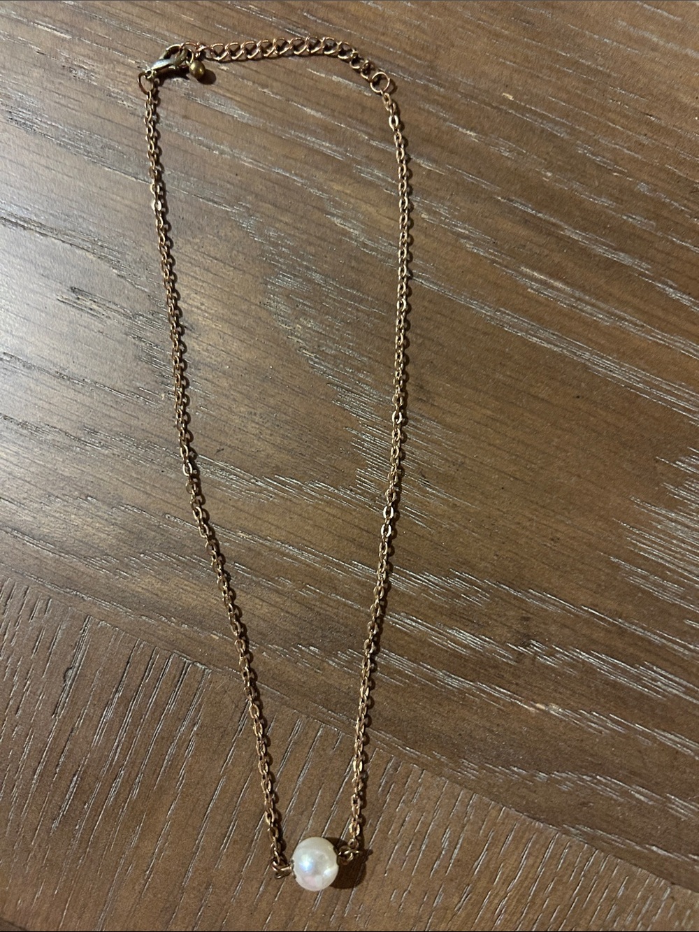 Vintage Gold Pearl Pendant Necklace - Elegant Minimalist Jewelry